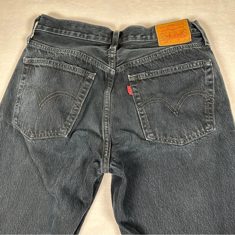 Levi’s black Distressed 501 S Skinny holes cut off‎ frayed Jeans cotton